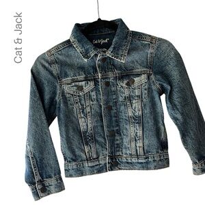 CAT & JACK | NWOT JEAN JACKET PURE COTTON SNAP FRONT BUTTON FLAP POCKETS 4/5